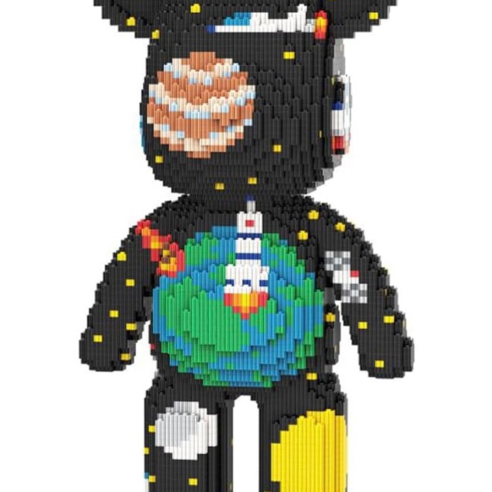 Space Explorer Buildable Bear Toy - Black with Multicolor Space Details
